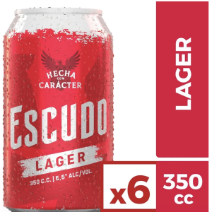 Pack 6 un. Cerveza Escudo Lager 5.5° 350 cc